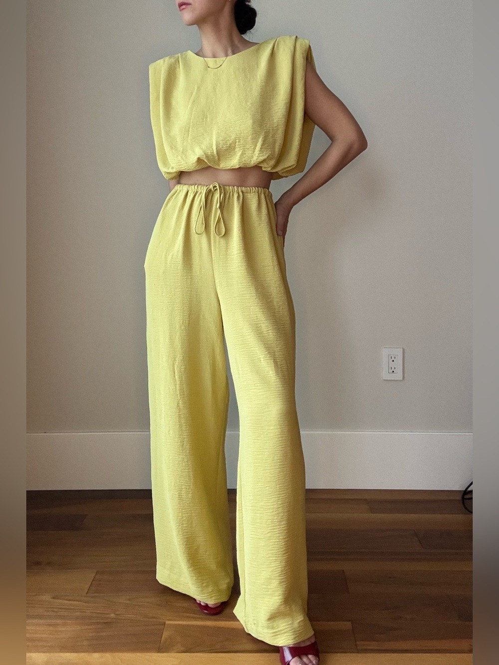 Top and Pants Set in Soft Lemon Yellow